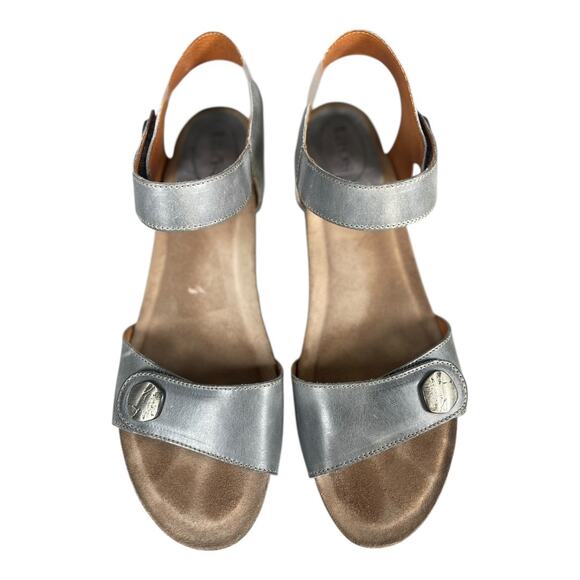 Taos Women’s Carousel 2 Wedge Graphite Grey Leather Sandals Size-11 - Picture 9 of 9